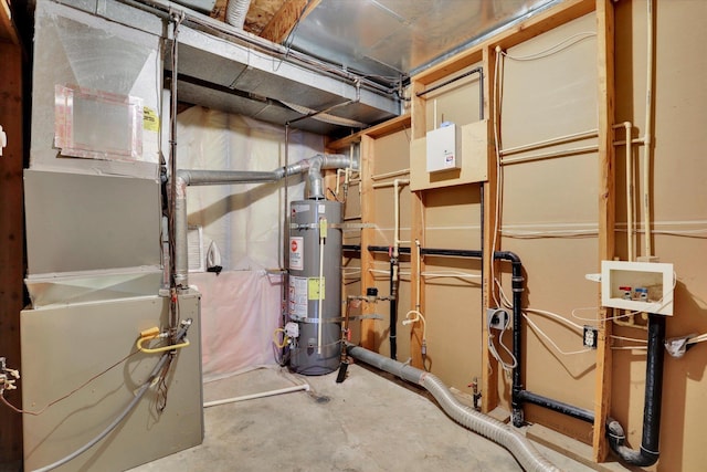 utilities with heating unit and water heater