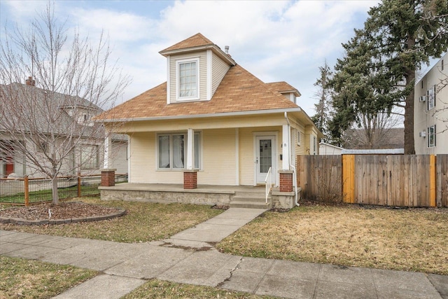 bungalow featuring a porch