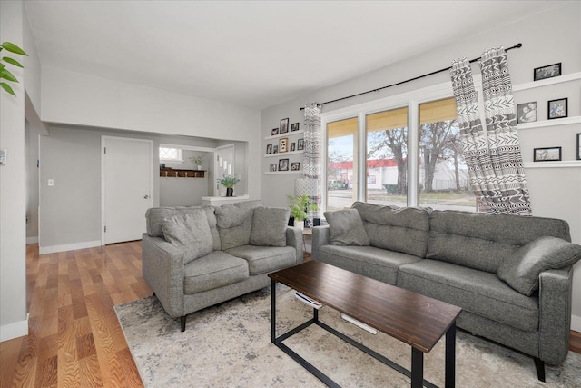 living room featuring hardwood / wood-style floors