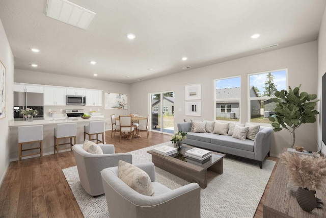 living room featuring hardwood / wood-style floors