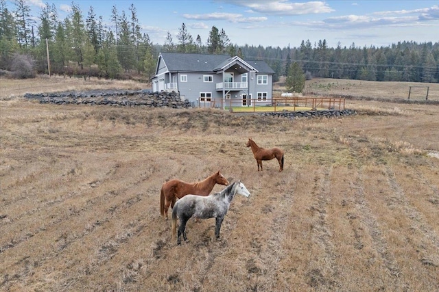 exterior space featuring a rural view