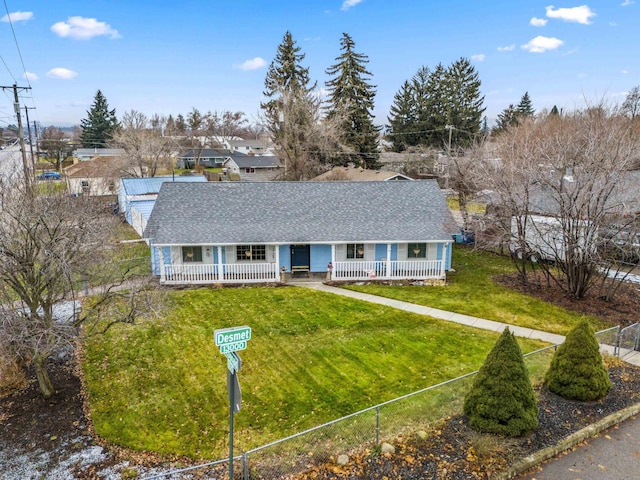 view of front of home with a front yard