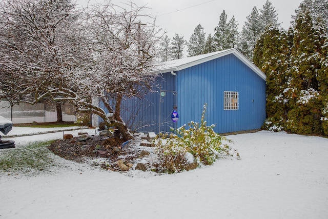 view of snow covered structure