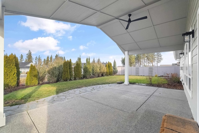 view of patio / terrace with ceiling fan