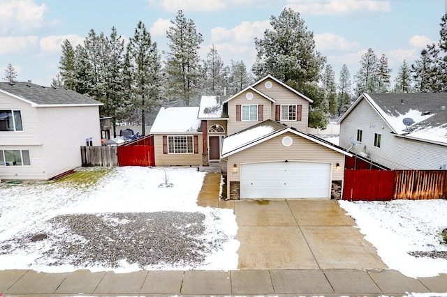 front facade with a garage