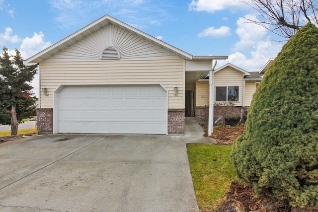 view of front of house with a garage