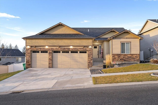 craftsman-style house with a garage