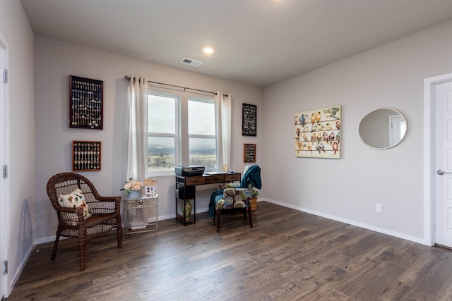 office featuring dark hardwood / wood-style flooring