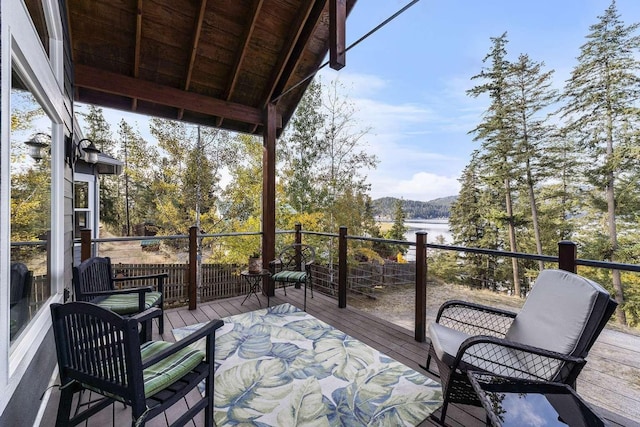 12507 N Cherokee Dr, Newman Lake, WA 99025 - deck featuring a water and mountain view