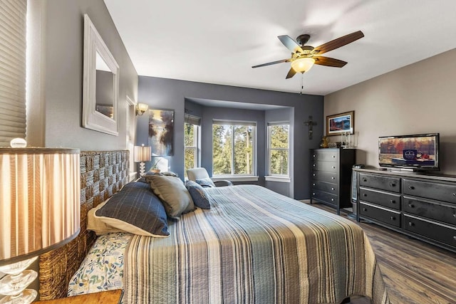 12507 N Cherokee Dr, Newman Lake, WA 99025 - bedroom featuring wood finished floors and a ceiling fan
