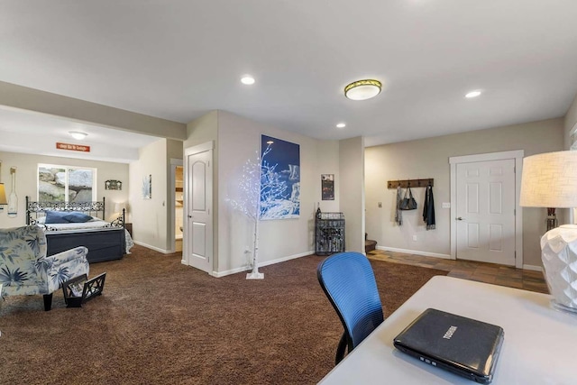 12507 N Cherokee Dr, Newman Lake, WA 99025 - carpeted office with baseboards and recessed lighting