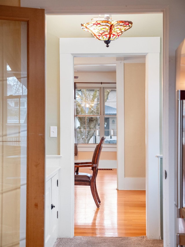 view of carpeted dining room