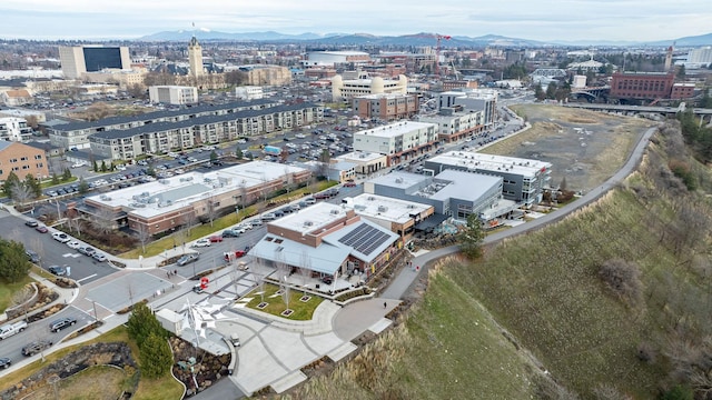 bird's eye view featuring a mountain view