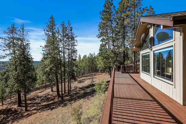 view of yard with a deck