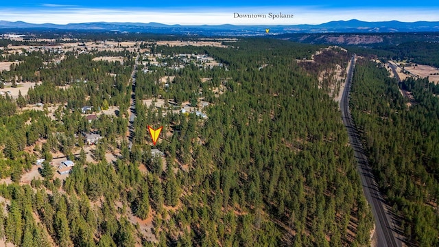 bird's eye view with a mountain view