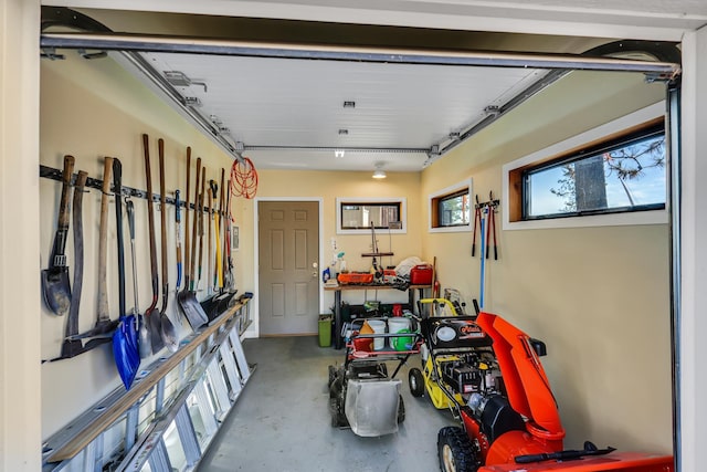 view of garage