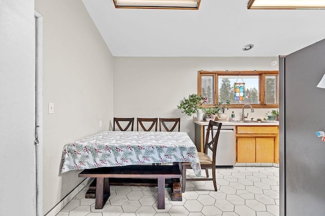 dining area with sink