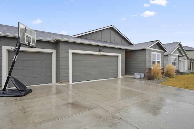 exterior space featuring a garage