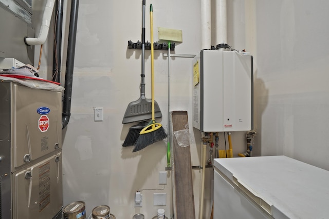 utilities featuring tankless water heater