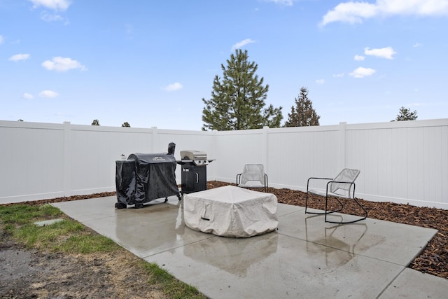 view of patio with area for grilling