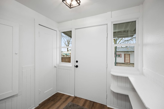 interior space featuring dark hardwood / wood-style flooring