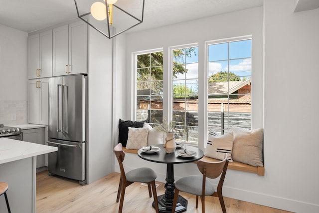 dining area featuring light hardwood / wood-style floors