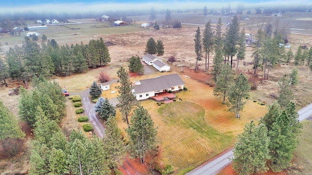 bird's eye view with a rural view