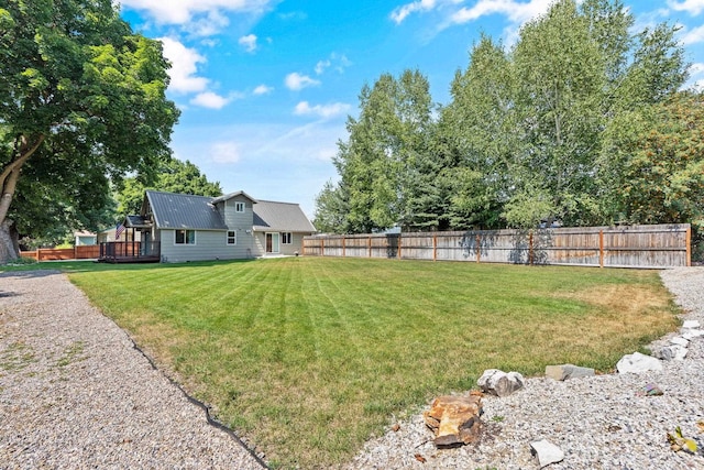 view of yard featuring a deck