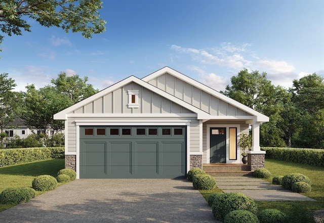 craftsman inspired home featuring a garage