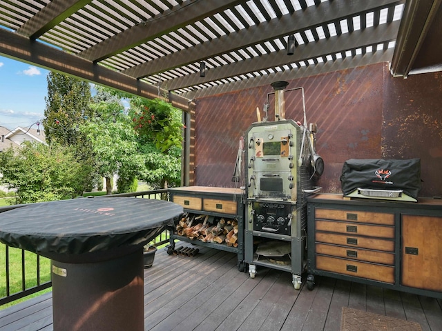 deck with a pergola