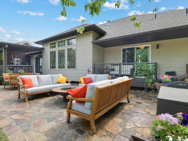 view of patio / terrace featuring an outdoor living space