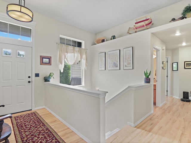 entrance foyer featuring light hardwood / wood-style floors