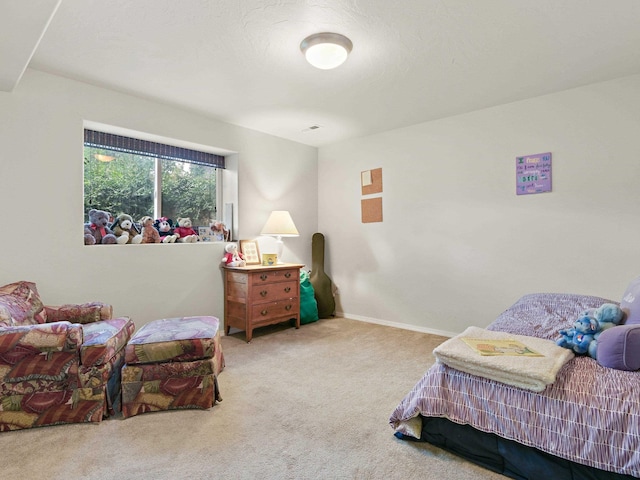 bedroom featuring carpet