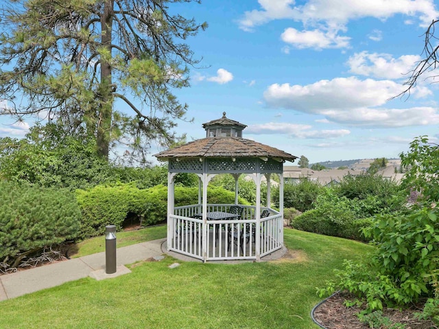 view of yard with a gazebo