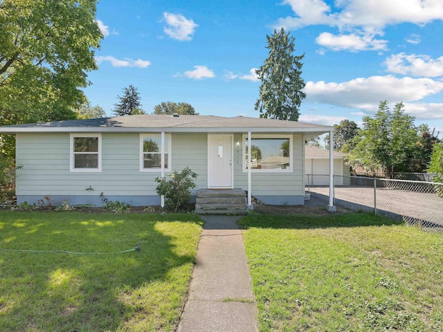 view of front of house with a front yard