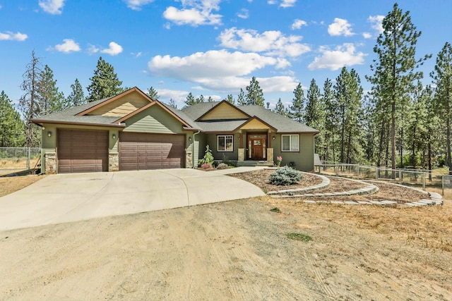 craftsman inspired home featuring a garage