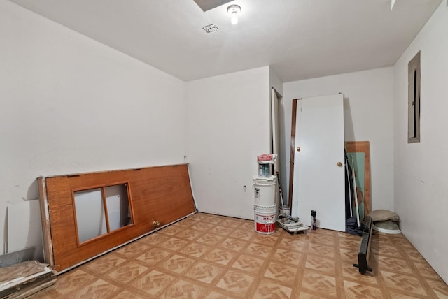 interior space featuring light parquet flooring