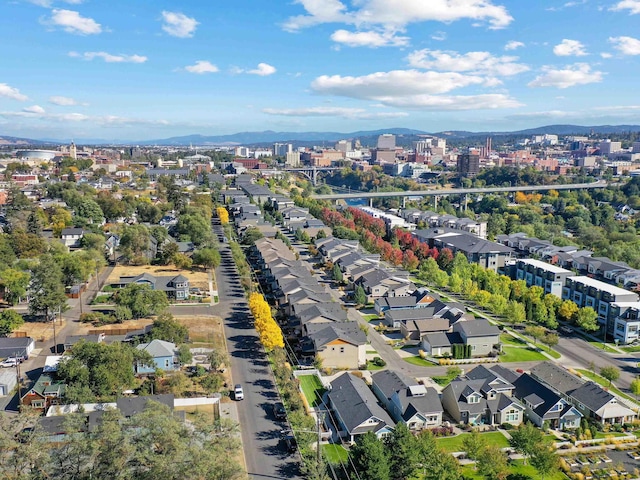 aerial view featuring a mountain view