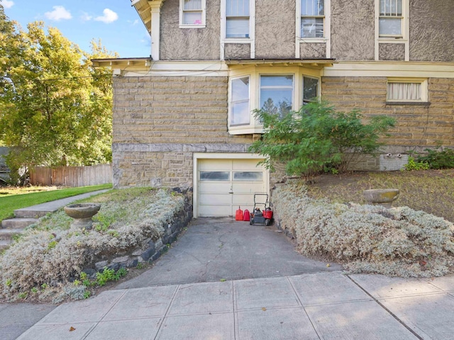 view of front of house with a garage