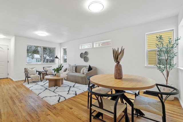 living room with light wood-type flooring