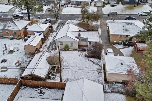 view of snowy aerial view