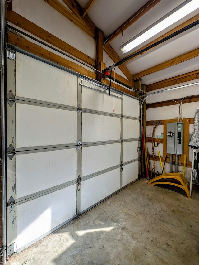 garage featuring electric panel