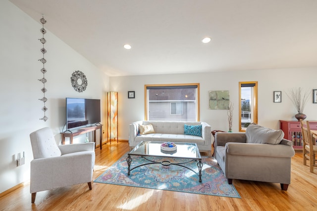 living room featuring light hardwood / wood-style flooring