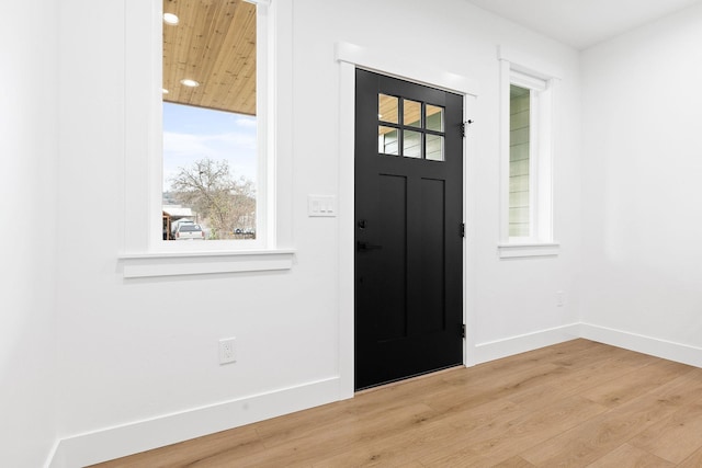 foyer featuring light hardwood / wood-style flooring and a healthy amount of sunlight