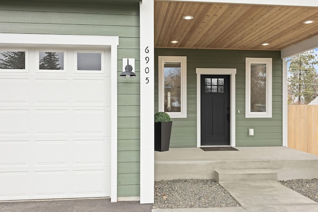 property entrance with a porch