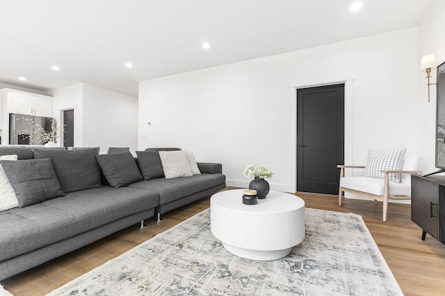 living room featuring light hardwood / wood-style floors