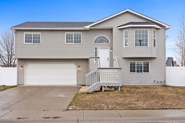 raised ranch with a garage