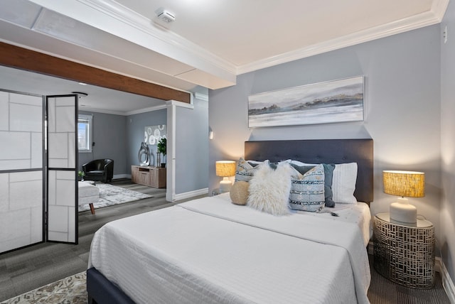 bedroom featuring crown molding