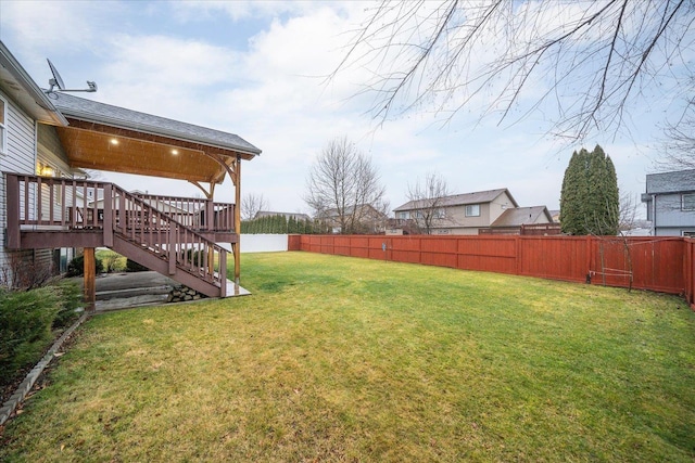 view of yard featuring a deck