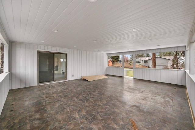 view of unfurnished sunroom